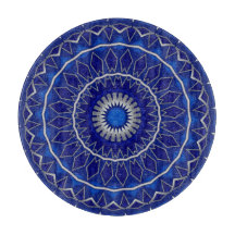 Tabla de cortar decorativa azul