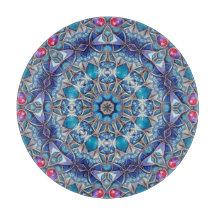 Tabla de cortar decorativa azul