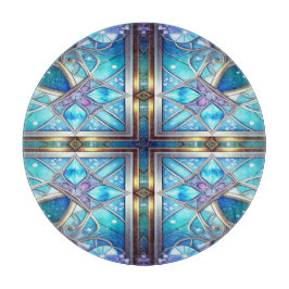 Tabla de cortar decorativa azul