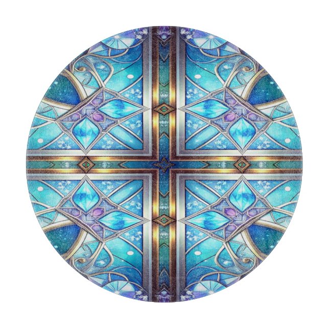 Tabla de cortar decorativa azul (Anverso)