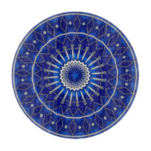 Tabla de cortar decorativa azul