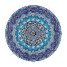 Tabla de cortar decorativa azul