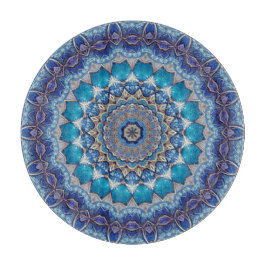 Tabla de cortar decorativa azul
