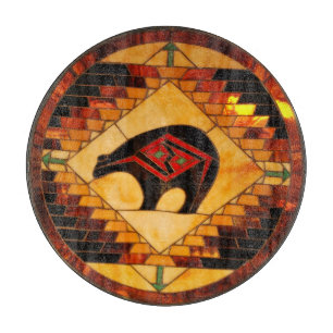 Tabla de cortar decorativa de vidrio (12")