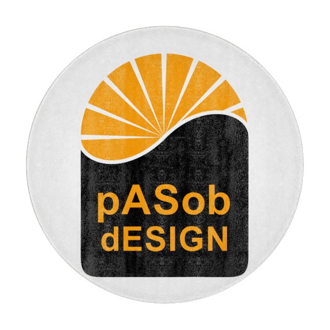 Tabla de cortar decorativa de vidrio (12") (Anverso)