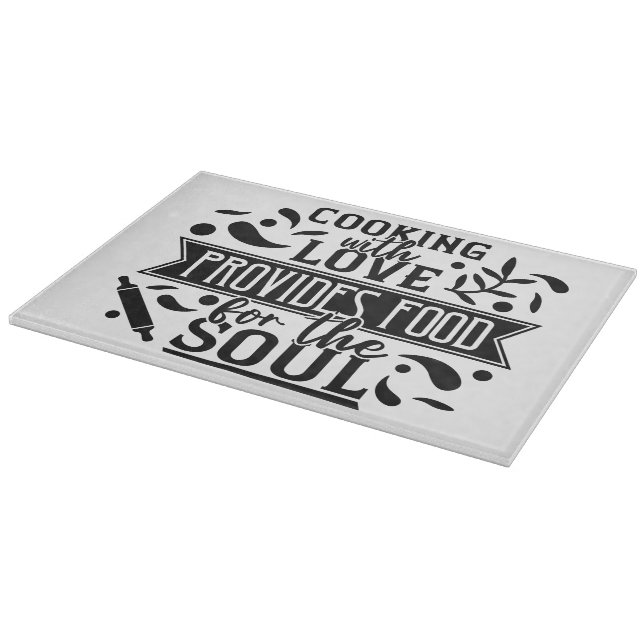 Tabla de cortar decorativa de vidrio (15" x 11") (Borde)