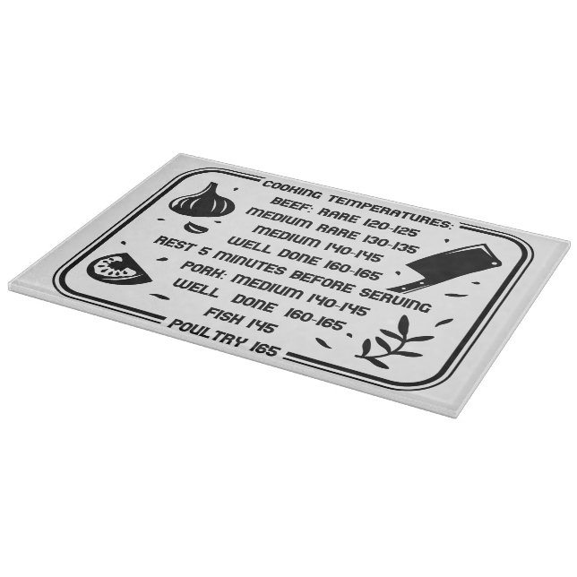 Tabla de cortar decorativa de vidrio (15" x 11") (Borde)