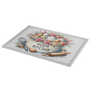Tabla de cortar decorativa de vidrio (15" x 11")