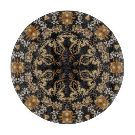 Tabla de cortar decorativa dorada