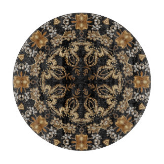 Tabla de cortar decorativa dorada