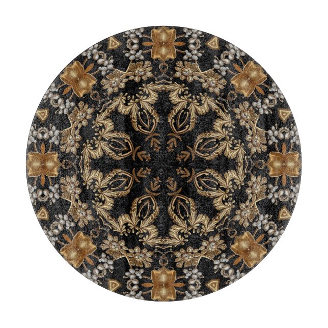 Tabla de cortar decorativa dorada (Anverso)