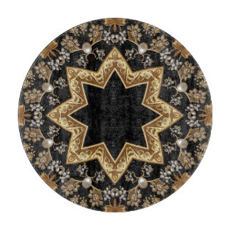 Tabla de cortar decorativa dorada