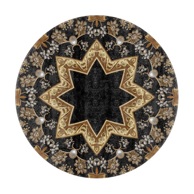 Tabla de cortar decorativa dorada (Anverso)