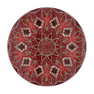 Tabla de cortar decorativa roja