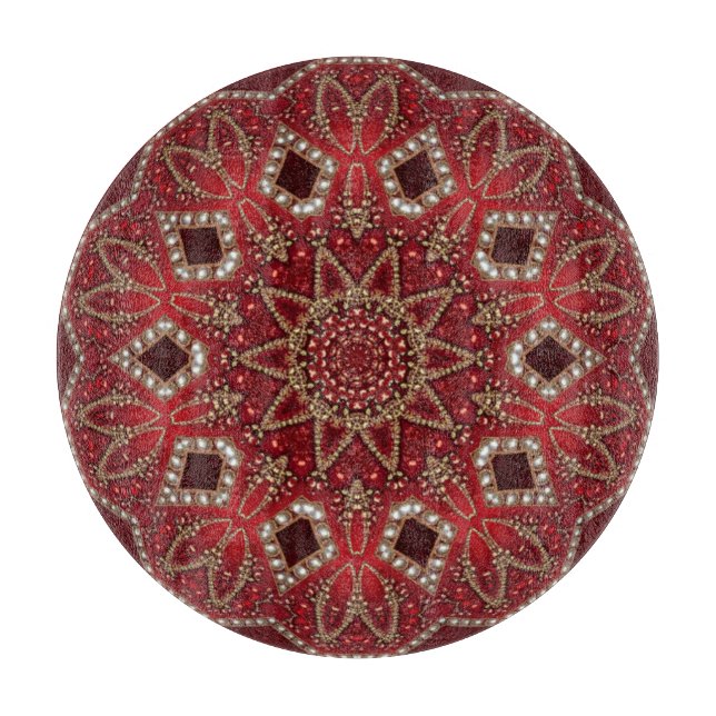 Tabla de cortar decorativa roja (Anverso)