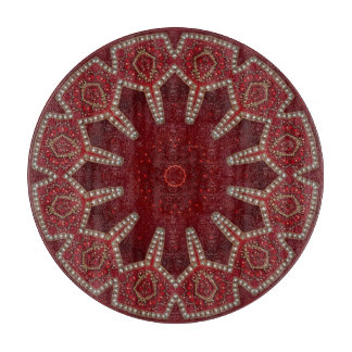 Tabla de cortar decorativa roja