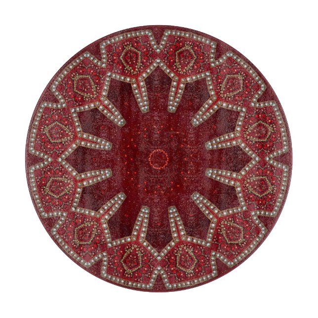 Tabla de cortar decorativa roja (Anverso)