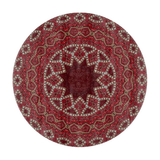 Tabla de cortar decorativa roja (Anverso)