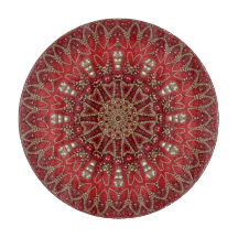 Tabla de cortar decorativa roja
