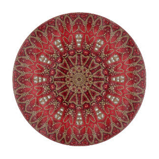 Tabla de cortar decorativa roja
