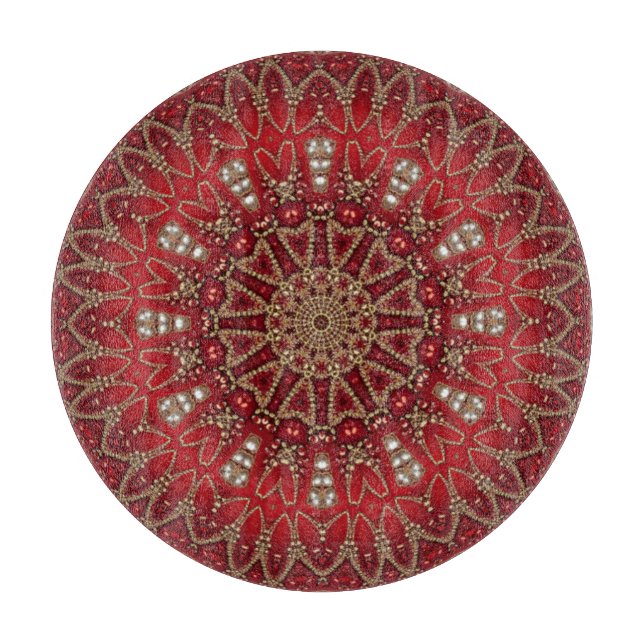 Tabla de cortar decorativa roja (Anverso)