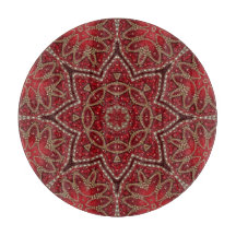 Tabla de cortar decorativa roja