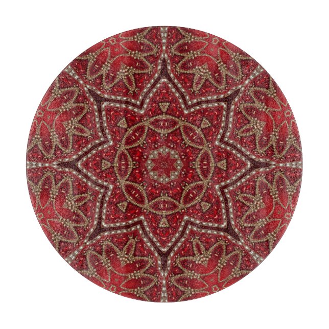 Tabla de cortar decorativa roja (Anverso)
