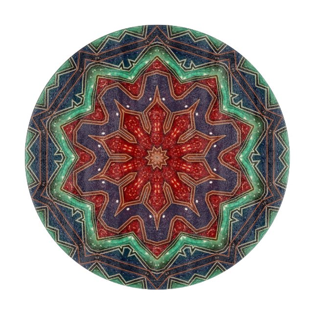 Tabla de cortar decorativa roja verde (Anverso)
