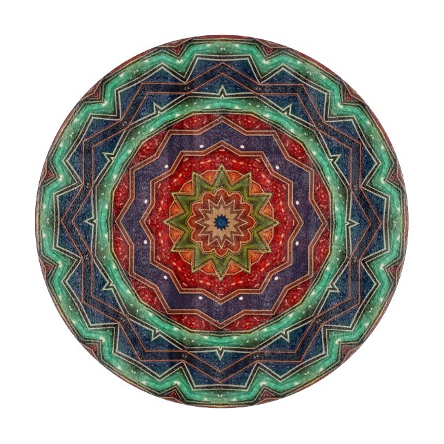 Tabla de cortar decorativa roja verde (Anverso)