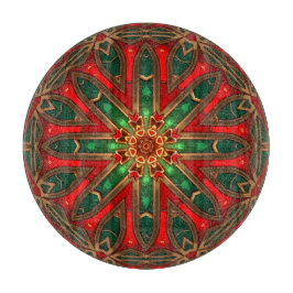 Tabla de cortar decorativa roja verde
