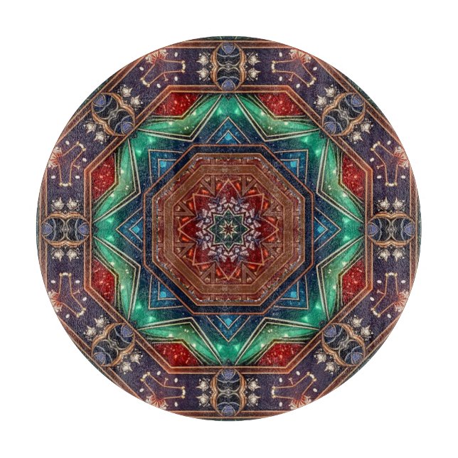 Tabla de cortar decorativa roja verde (Anverso)