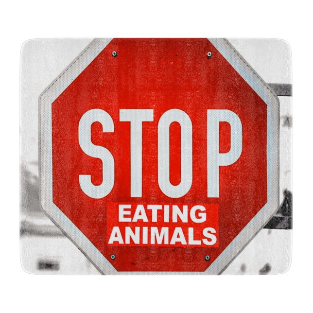 Tabla De Cortar Dejar de comer animales Vegetarianos (Anverso)