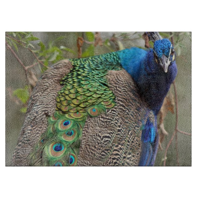 Tabla de cortar del pájaro del pavo real (Anverso)