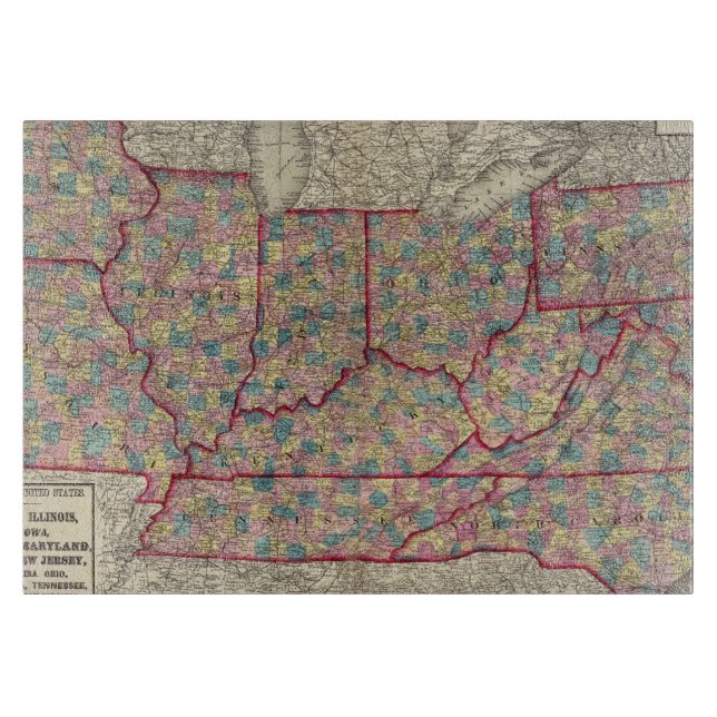 Tabla De Cortar Delaware, Illinois, Indiana, e Iowa (Anverso)