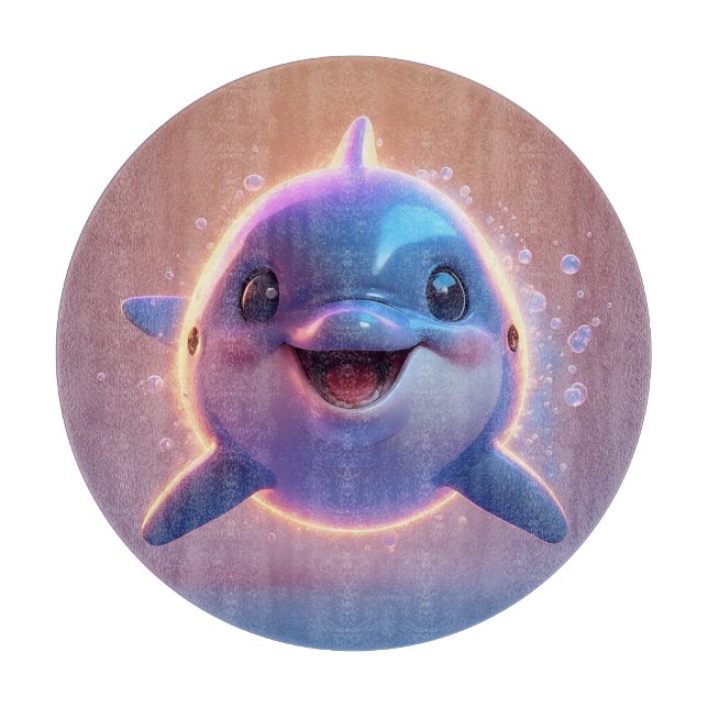 Tabla De Cortar Delfín de dibujos animados adorable (Anverso)