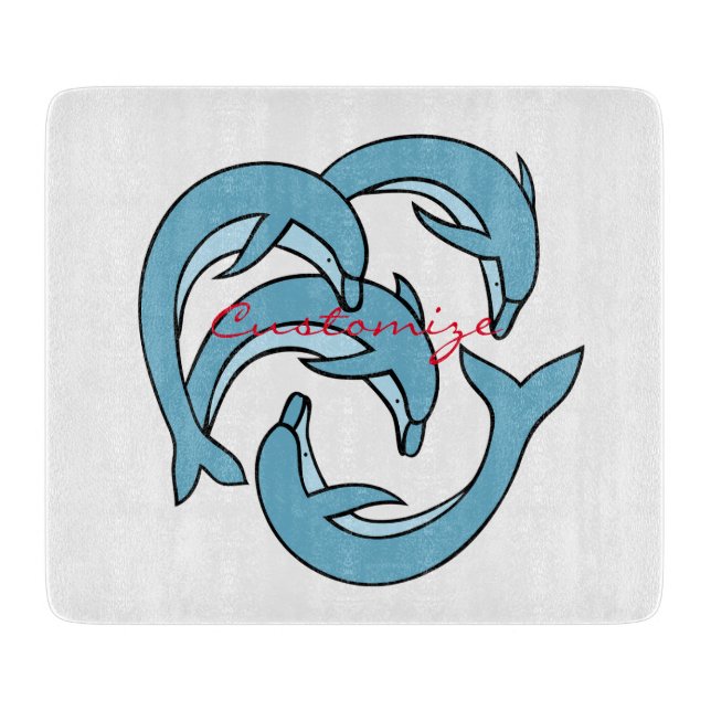 Tabla De Cortar Delfines azules en círculos Thunder_Cove (Anverso)