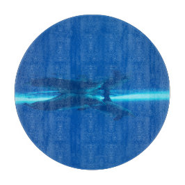 Tabla De Cortar Delfines y reflexión, océano azul