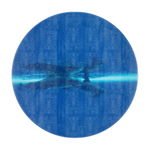 Tabla De Cortar Delfines y reflexión, océano azul