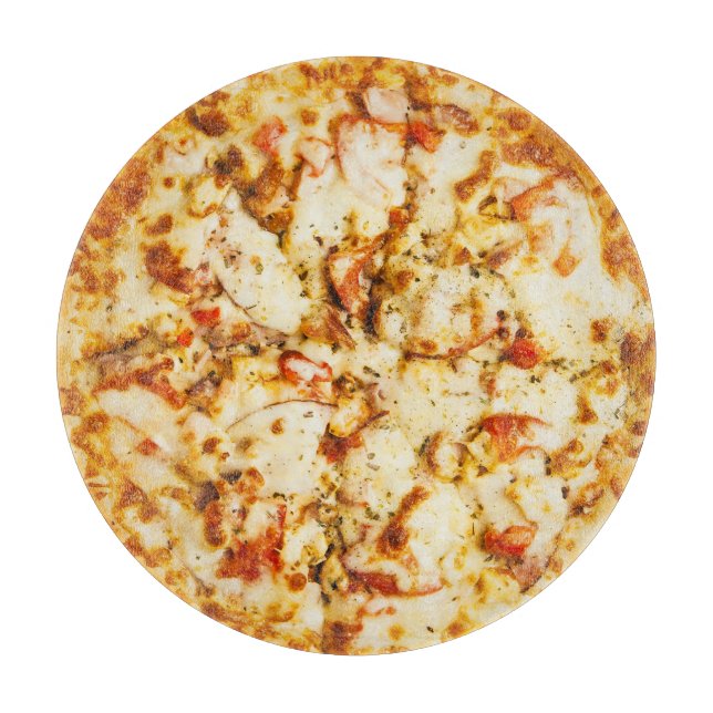 Tabla De Cortar Deliciosa pizza de queso (Anverso)