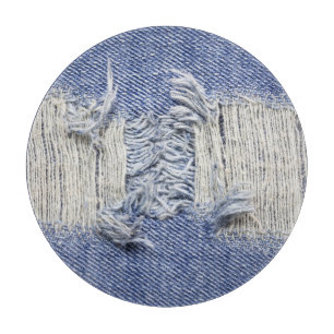 Tabla De Cortar Denim azul roto: textura de jeans.