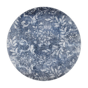 Tabla De Cortar Denim Floral Faded: Fondo Texturado Grungy