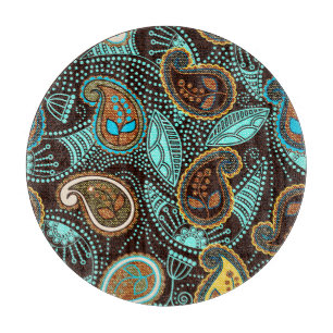 Tabla De Cortar Denim Paisley: Patrón de textura de jeans sin foco