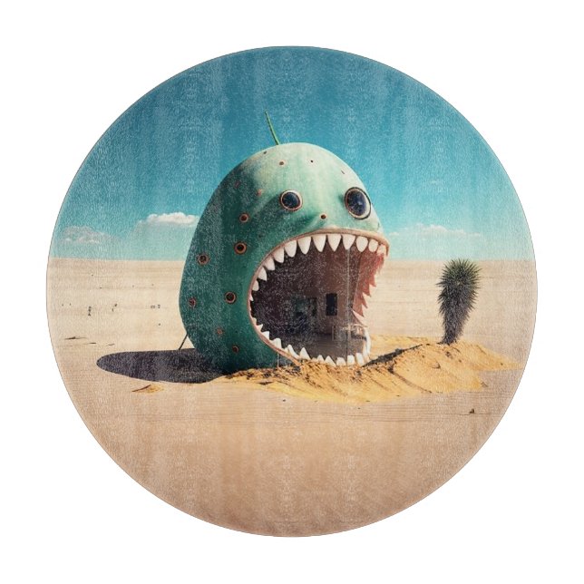 Tabla De Cortar Desert monster house (Anverso)