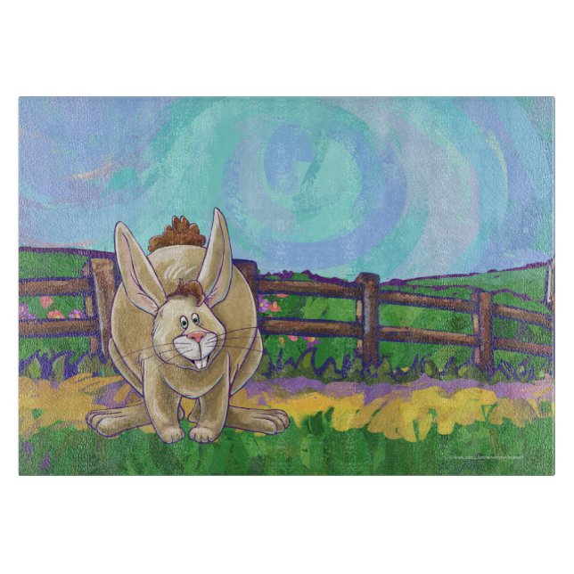 Tabla De Cortar Desfile animal de conejo cutáneo (Anverso)