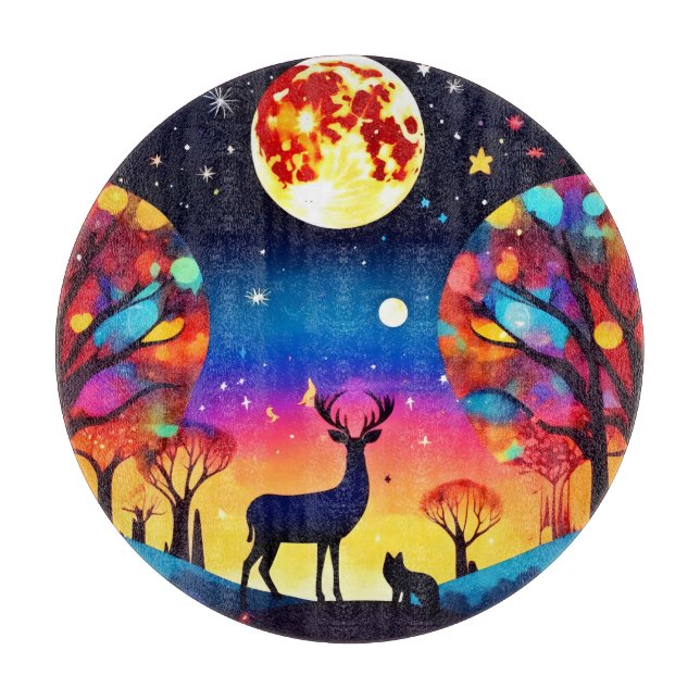 Tabla De Cortar Deslumbramiento nocturno del bosque (Anverso)
