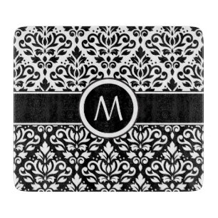 Tabla De Cortar Desplazar Damask 2Part Ptn BW & Band (Personalizad