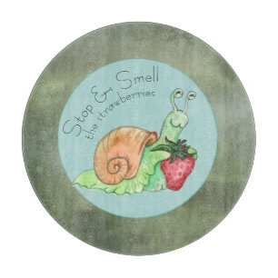 Tabla De Cortar Detener y oler el caracol de las fresas