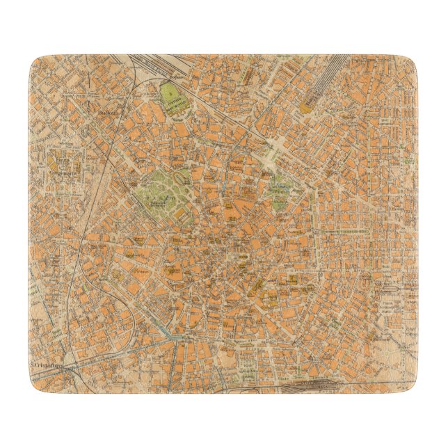 Tabla De Cortar Di Milano - mapa de Pianta de Milano, Italia (Anverso)