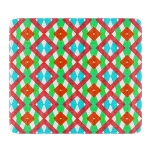 Tabla De Cortar Diamantes azul, verde rojo primavera/Semana Santa