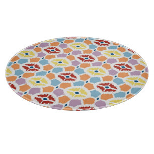 Tabla De Cortar Diamantes en colores ikat geométricos